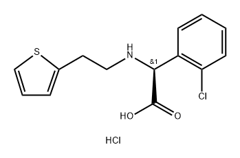 Benzeneacetic acid, 2-chloro-α-[[2-(2-thienyl)ethyl]amino]-, hydrochloride (1:1), (αS)- Struktur