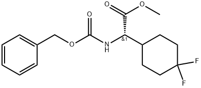 Cyclohexaneacetic acid, 4,4-difluoro-α-[[(phenylmethoxy)carbonyl]amino]-, methyl ester, (αS)- Struktur