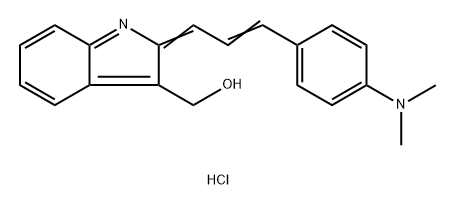 2-(3'-(4-dimethylaminophenyl)-2'-propenyliden)-3-hydroxymethyl-2H-indolenine Struktur