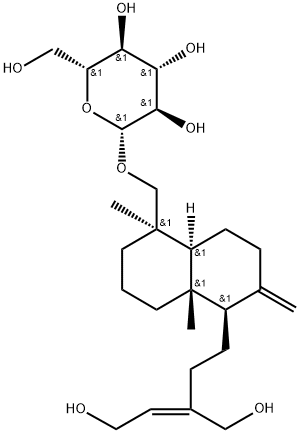 ent-Labda-8(17),13Z-diene-
15,16,19-triol 19-O-glucoside Struktur