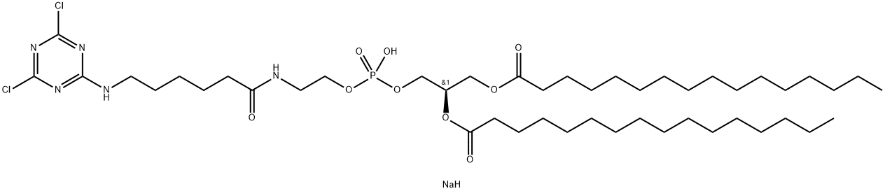 1,2-dipalMitoyl-sn-glycero-3-phosphoethanolaMine-N-{6-[(cyanur)aMino]hexanoyl} (sodiuM salt) Struktur