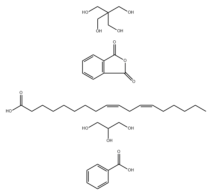 9,12-Octadecadienoic acid (Z,Z)-, polymer with 2,2-bis(hydroxymethyl)-1,3-propanediol, 1,3-isobenzofurandione and 1,2,3-propanetriol, benzoate Struktur