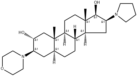 Androstane-2,17-diol, 3-(4-morpholinyl)-16-(1-pyrrolidinyl)-, (2α,3β,5α,16β,17β)- Struktur