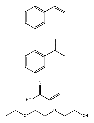 2-Propenoic acid, polymer with ethenylbenzene and (1-methylethenyl)benzene, 2-(2-ethoxyethoxy)ethyl ester, ammonium salt Struktur