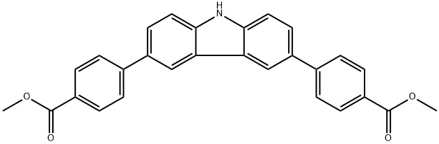 Benzoic acid, 4,4'-(9H-carbazole-3,6-diyl)bis-, 1,1'-dimethyl ester Struktur