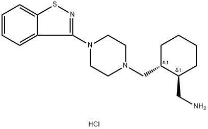 N-[1R,2R-(2-Methylamino)cyclohex-1-yl)methyl]-N’-(1,2-benzisothiazol-3-yl)piperazine Dihydrochloride Struktur