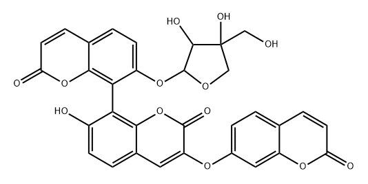 Triumbelletin 7'-O-D-apiofuranoside Struktur