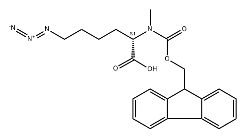 (2S)-6-azido-2-({[(9H-fluoren-9-yl)methoxy]carbonyl}(methyl)amino)hexanoic acid Structure