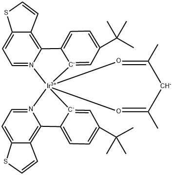 Iridium(III) bis(4-(4-tert -butylphenyl) thieno[3,2-c ] pyridinato-N,C2' ) acetylacetonate Struktur