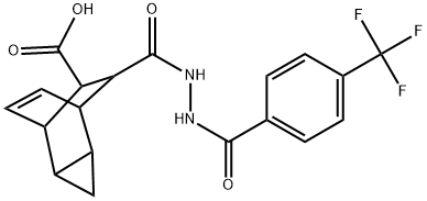 Tricyclo[3.2.2.02,4]non-8-ene-6,7-dicarboxylic acid, 6-[2-[4-(trifluoromethyl)benzoyl]hydrazide] Struktur