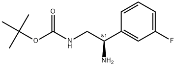 tert-butyl(R)-(2-amino-2-(3-fluorophenyl)ethyl)carbamate Struktur