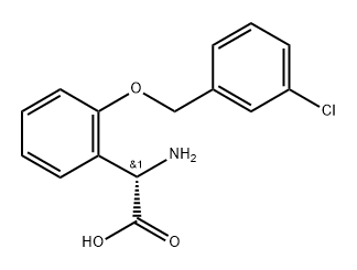 Benzeneacetic acid, α-amino-2-[(3-chlorophenyl)methoxy]-, (αS)- Struktur