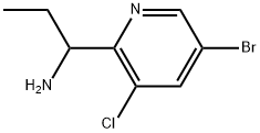 1-(5-bromo-3-chloropyridin-2-yl)propan-1-amine Struktur