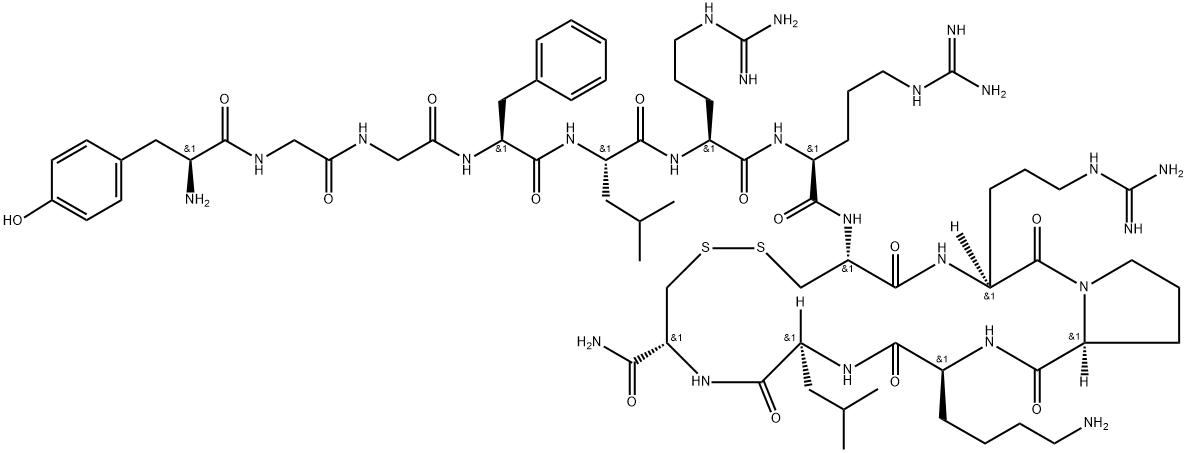 (Cys8·13)-Dynorphin A (1-13) amide H-Tyr-Gly-Gly-Phe-Leu-Arg-Arg-Cys-Arg-Pro-Lys-Leu-Cys-NH2 (Disulfide bond) Struktur