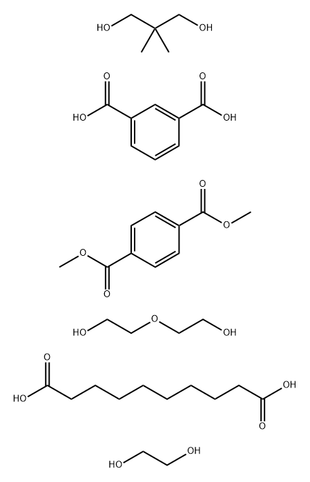 1,3-Benzenedicarboxylic acid, polymer with decanedioic acid, dimethyl 1,4-benzenedicarboxylate, 2,2-dimethyl-1,3-propanediol, 1,2-ethanediol and 2,2-oxybisethanol Struktur