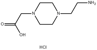 1-Piperazineacetic acid, 4-(2-aminoethyl)-, hydrochloride (1:1) Struktur