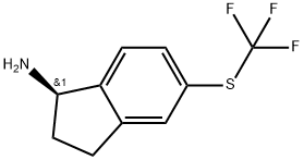 (R)-5-((trifluoromethyl)thio)-2,3-dihydro-1H-inden-1-amine Struktur