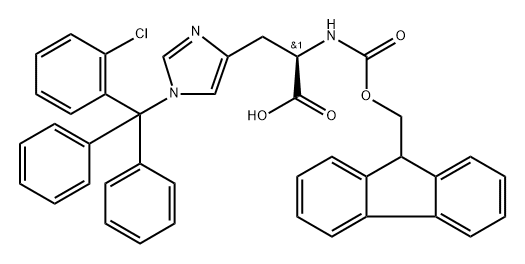 D-Histidine, 1-[(2-chlorophenyl)diphenylmethyl]-N-[(9H-fluoren-9-ylmethoxy)carbonyl]- Struktur