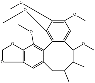 Benzo[3,4]cycloocta[1,2-f][1,3]benzodioxole, 5,6,7,8-tetrahydro-1,2,3,5,13-pentamethoxy-6,7-dimethyl-, (5R,6S,7S,13aS)- Struktur