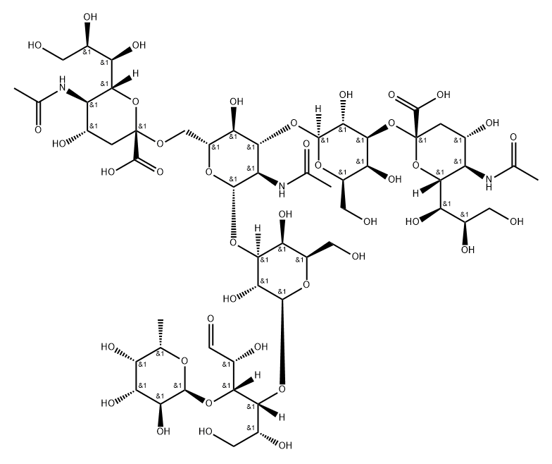 Neu5Aca2-3Galb1-3GlcN(Neu5Aca2-6)(Fuca1-4)Acb1-3Galb1-4Glc Struktur