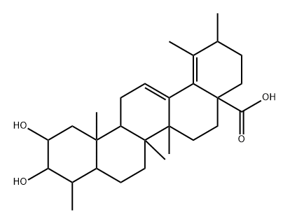 (2alpha,3beta,4beta)-2,3-Dihydroxy-24-norursa-12,18-dien-28-oic acid Struktur