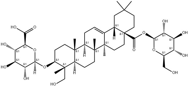 β-D-Glucopyranosiduronic acid, (3β,4α)-28-(β-D-glucopyranosyloxy)-23-hydroxy-28-oxoolean-12-en-3-yl Struktur