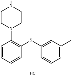 Piperazine, 1-[2-[(3-methylphenyl)thio]phenyl]-, hydrochloride (1:1) Structure