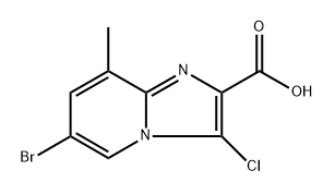 6-bromo-3-chloro-8-methylimidazo[1,2-a]pyridine-2-carboxylic acid Struktur