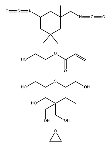 1,3-Propanediol, 2-ethyl-2-(hydroxymethyl)-, polymer with 5-isocyanato-1-(isocyanatomethyl) -1,3,3-trimethylcyclohexane, oxirane and 2,2'-thiobis[ethanol], 2-hydroxyethyl acrylate-blocked Struktur