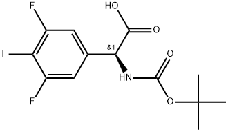 (S)-2-((tert-butoxycarbonyl)amino)-2-(3,4,5-trifluorophenyl)aceticacid Struktur