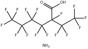 Hexanoic acid, 2,3,3,4,4,5,5,6,6,6-decafluoro-2-(1,1,2,2,2-pentafluoroethyl)-, ammonium salt (1:1) Struktur