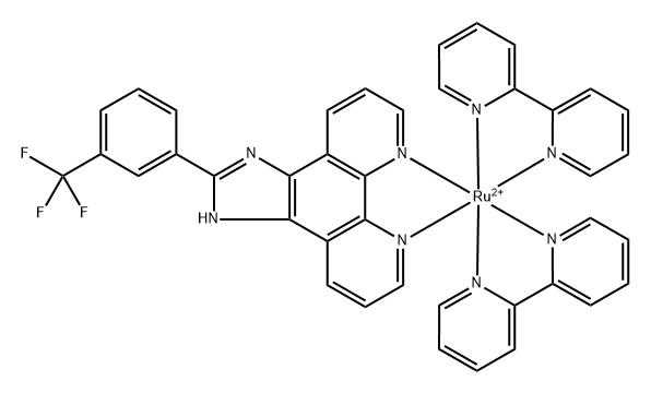 -[bisbipyridyl(2-(3-trifluoroMethylphenyl)iMidazole[4,5f][1,10]phenanthroline)] rutheniM(II) perchlorate Struktur