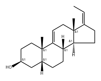 Pregna-9(11),17(20)-dien-3-ol, (3β,5β,17Z)- Struktur