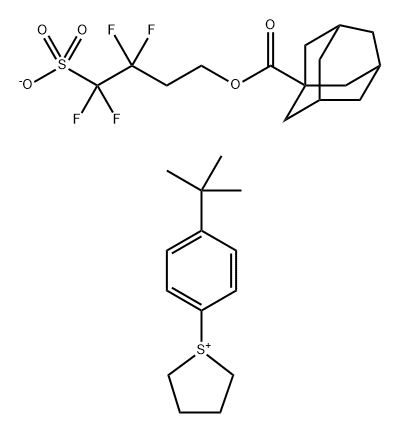 Thiophenium, 1-[4-(1,1-dimethylethyl)phenyl]tetrahydro-, salt with 3,3,4,4-tetrafluoro-4-sulfobutyl tricyclo[3.3.1.13,7]decane-1-carboxylate (1:1) Struktur