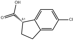 (S)-5-Chloro-2,3-dihydro-1H-indene-1-carboxylicacid Struktur