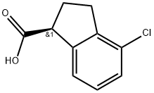 (S)-4-Chloro-2,3-dihydro-1H-indene-1-carboxylicacid Struktur