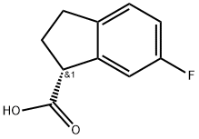 (R)-6-fluoro-2,3-dihydro-1H-indene-1-carboxylicacid Struktur