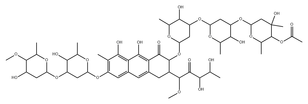 Mithramycin, 4B-O-methyl-, 4E-acetate, (1BR,4BR,4ES,5ES)- (9CI) Struktur