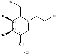 N-(2-Hydroxyethyl)-1-deoxygalactonojirimycin Hydrochloride Struktur