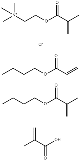 Ethanaminium, N,N,N-trimethyl-2-(2-methyl-1-oxo-2-propenyl)oxy-, chloride, polymer with butyl 2-methyl-2-propenoate, butyl 2-propenoate and 2-methyl-2-propenoic acid Struktur