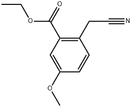 (2-carbethoxy-4 methoxyphenyl) - acetonitrile Struktur