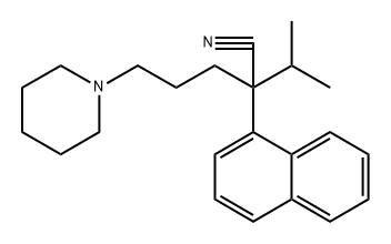 α-Isopropyl-α-(1-naphtyl)-1-piperidinevaleronitrile Struktur