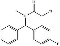 2-chloro-N-[(4-fluorophenyl)(phenyl)methyl]-N-methylacetamide Struktur