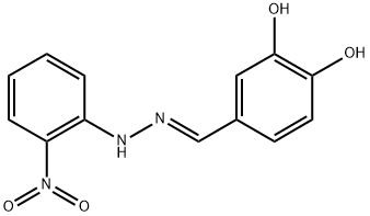 4-[2-(2-nitrophenyl)carbonohydrazonoyl]-1,2-benzenediol Struktur