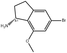 (R)-5-bromo-7-methoxy-2,3-dihydro-1H-inden-1-amine Struktur