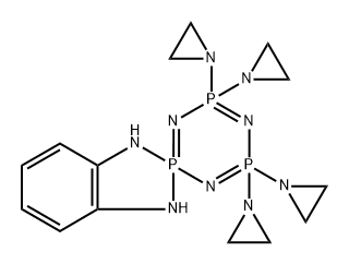 4',4',6',6'-Tetrakis(1-aziridinyl)-1,3,4',4',6',6'-hexahydrospiro(2H-1,3,2-benzodiazaphosphole- 2,2'-λ5(1,3,5,2,4,6) triazatriphosphorine)  Struktur