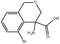 4-amino-5-bromoisochromane-4-carboxylic acid Struktur