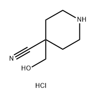 4-Piperidinecarbonitrile, 4-(hydroxymethyl)-, hydrochloride (1:1) Struktur