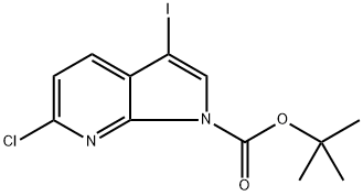 tert-Butyl 6-chloro-3-iodo-1H-pyrrolo[2,3-b]pyridine-1-carboxylate Struktur