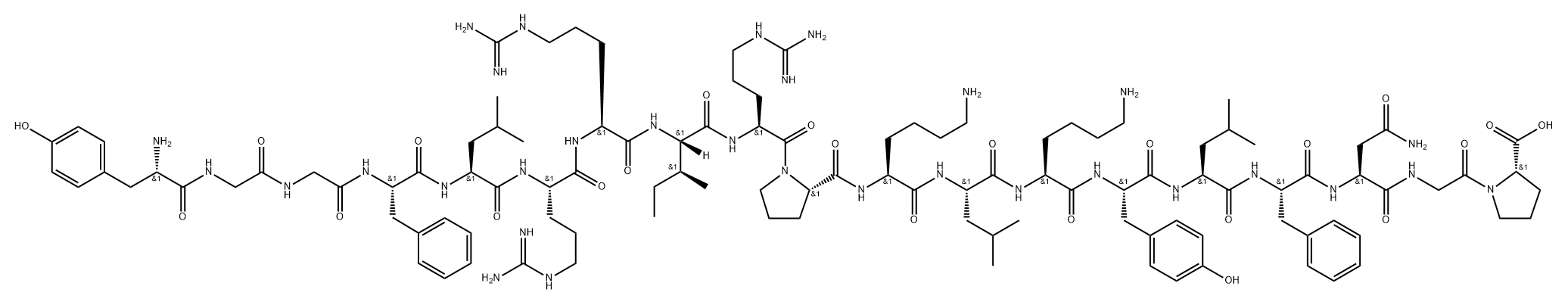 dynorphin A (1-13), Tyr(14)-Leu(15)-Phe(16)-Asn(17)-Gly(18)-Pro(19)- Struktur